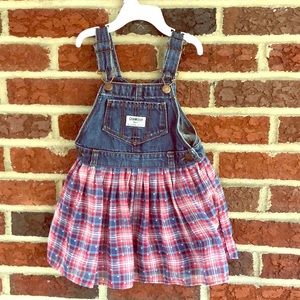 Plaid girls skirted overall